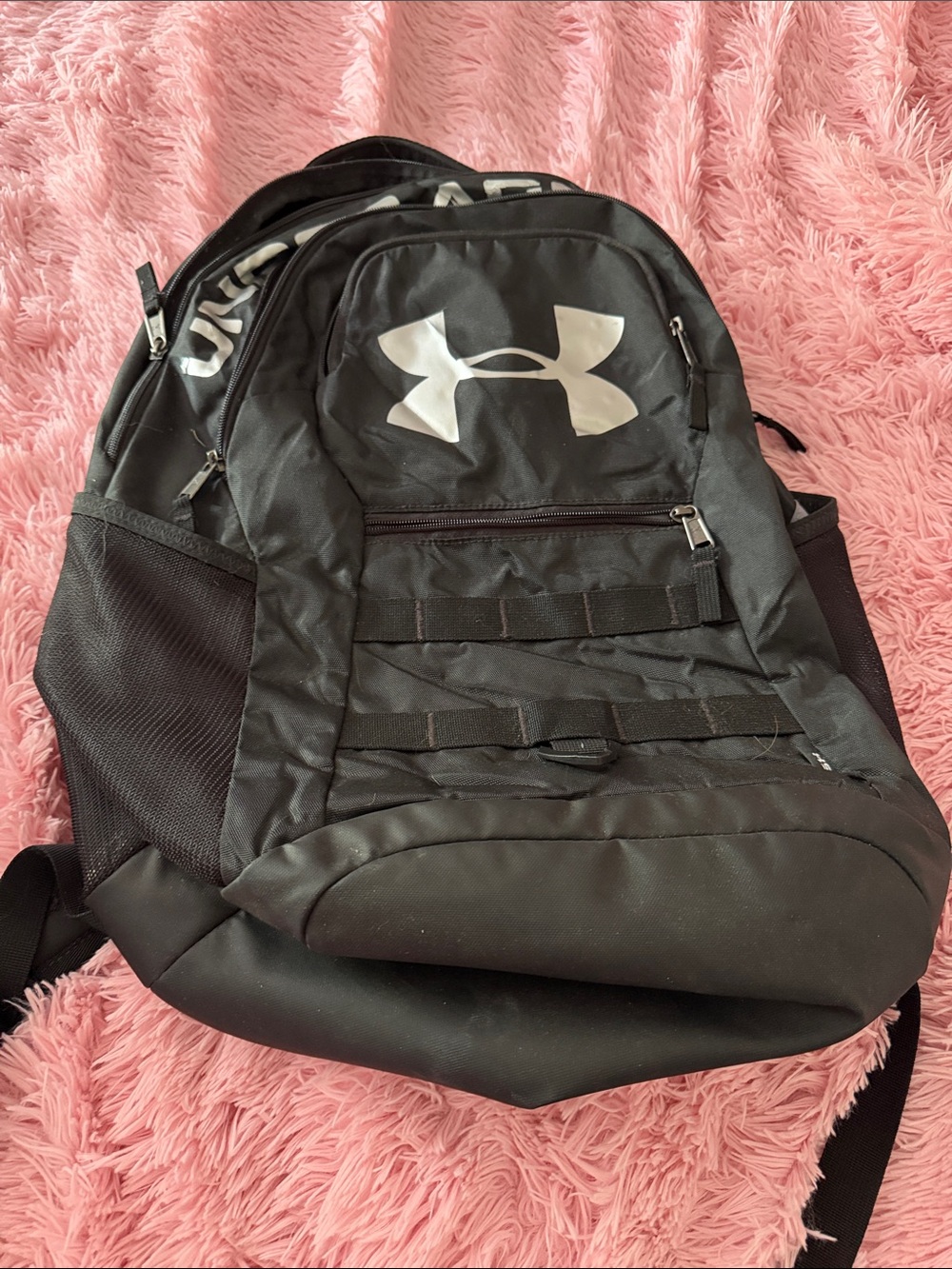 Under Armour Black Backpack with White Logo